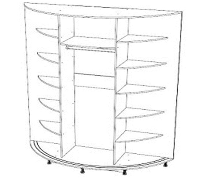 Радиусный шкаф-купе арт.22 пластик